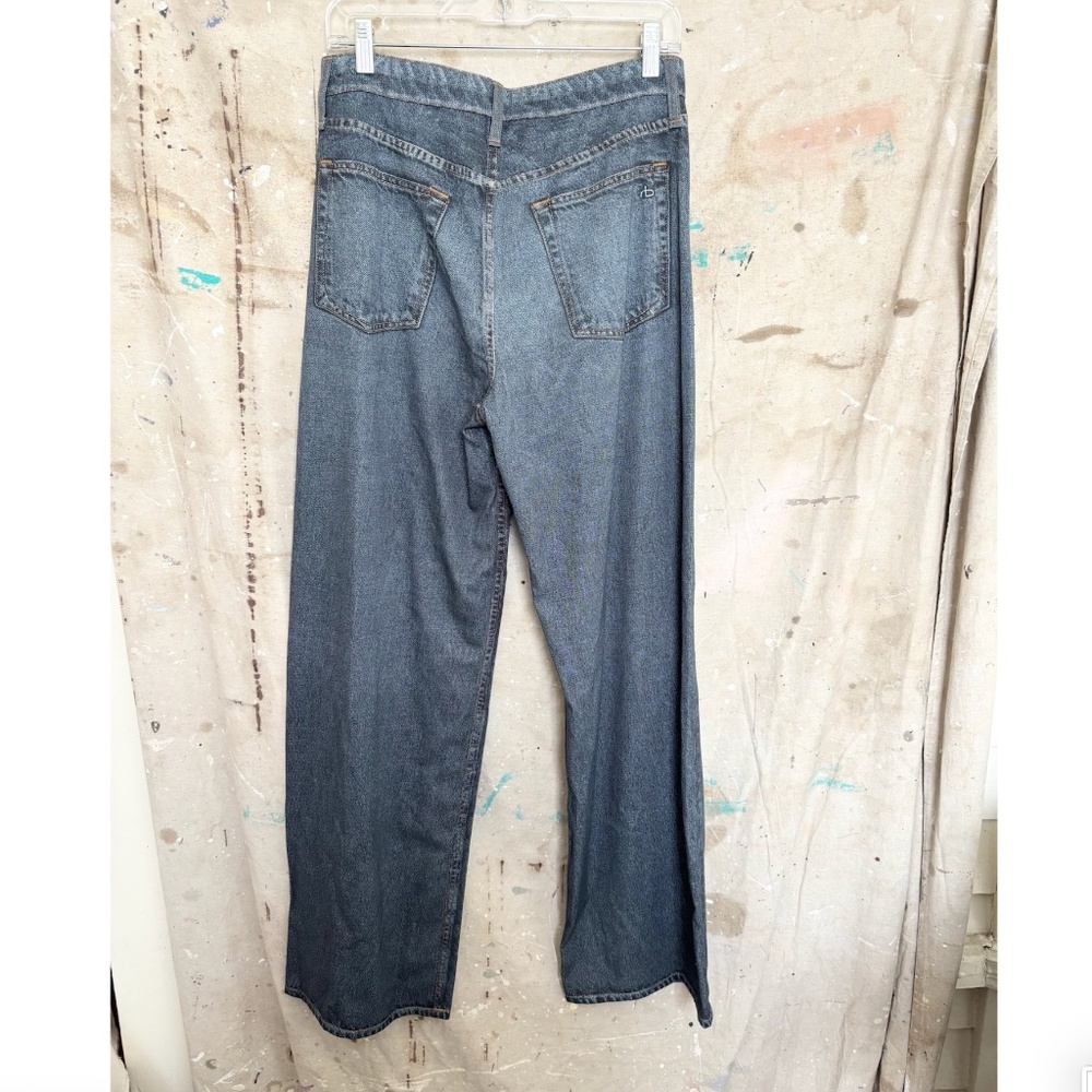 Rag & Bone Miramar Printed Tencel Wide Leg Pants in Redwood - Picture 4 of 5